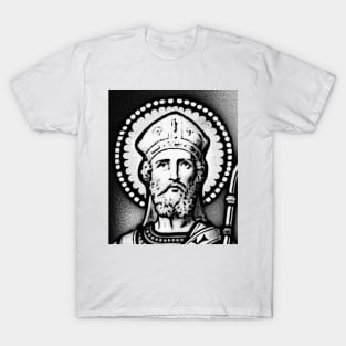 Anselm of Canterbury Black and White Portrait | Anselm of Canterbury Artwork 2 T-Shirt